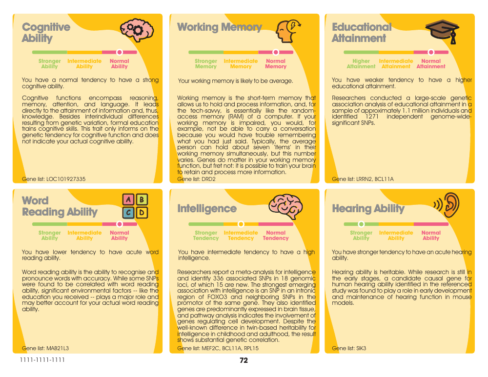 GeneKids learning insights page